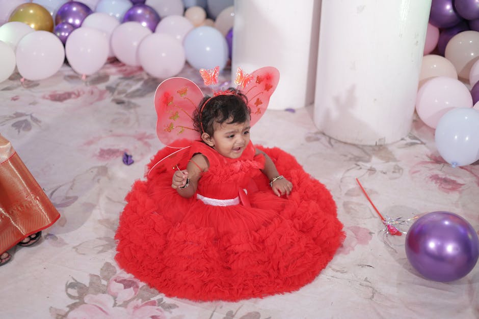 A girl Playing with balloons