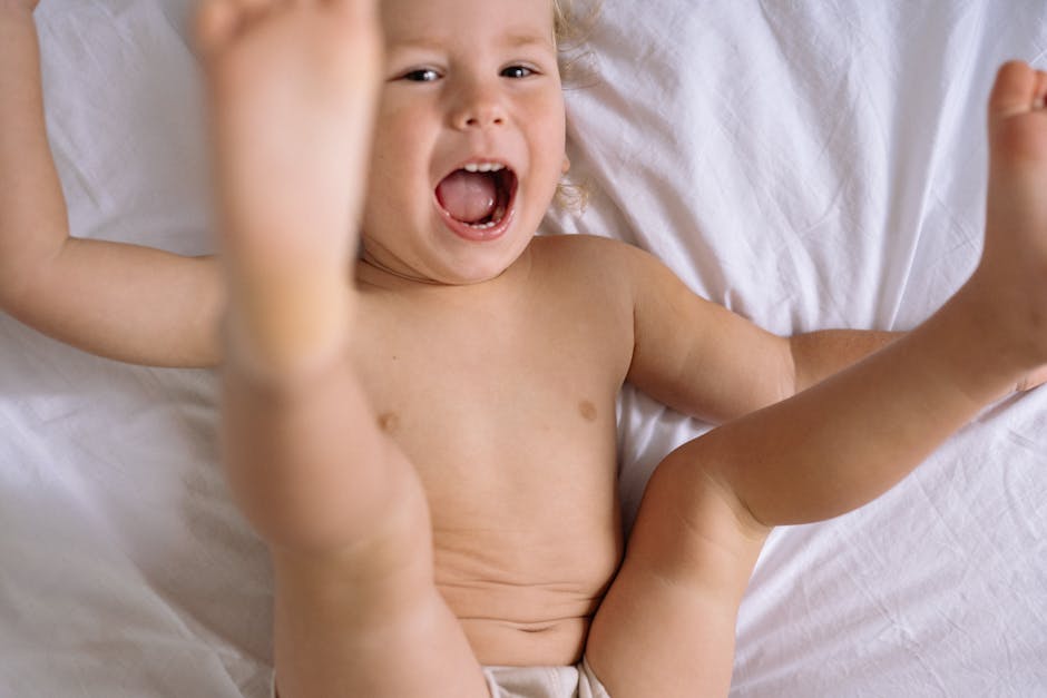 Happy toddler having fun in a cozy indoor setting.