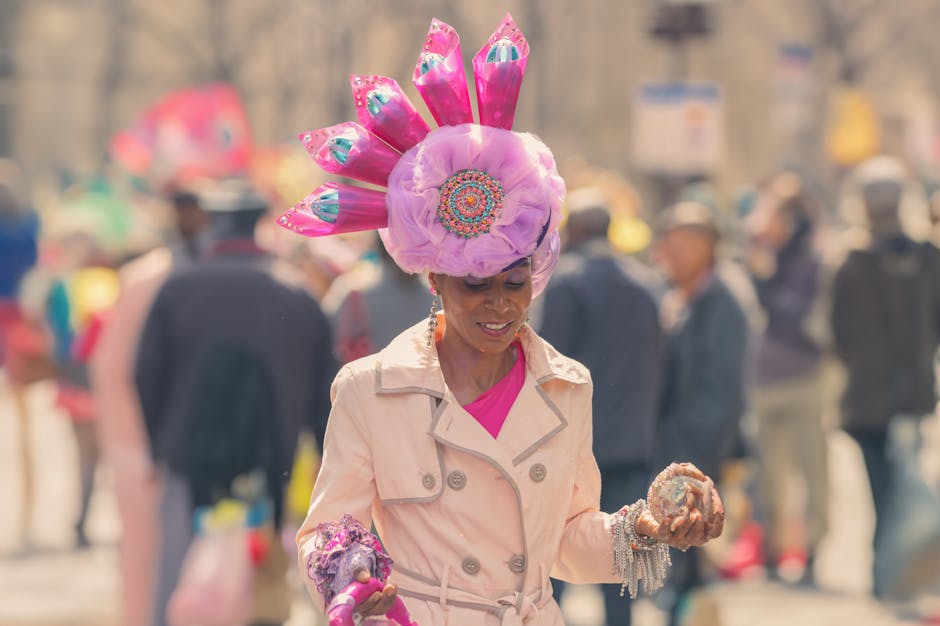 A vibrant participant in New York's festive Easter Parade, showcasing creativity and tradition.